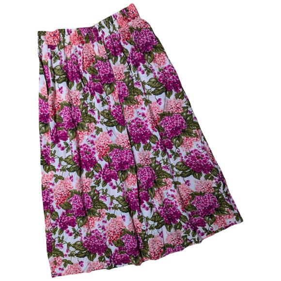 Vtg 1990s SK & Company Pink Purple Lilac Floral Print Button Maxi Skirt M 8 - Picture 2 of 5